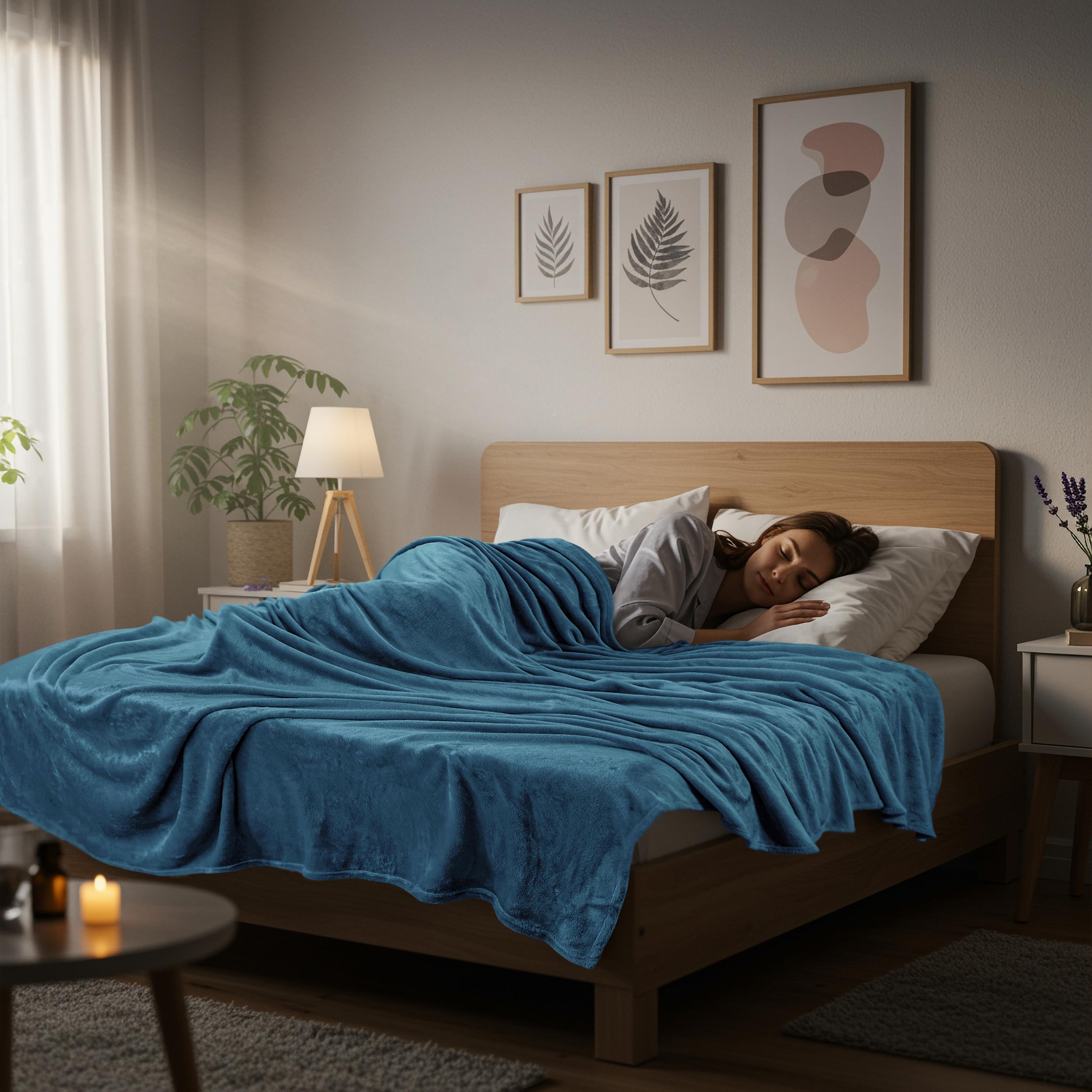 Utopia Bedding fleece blanket king size in bedroom, anti-static comfort