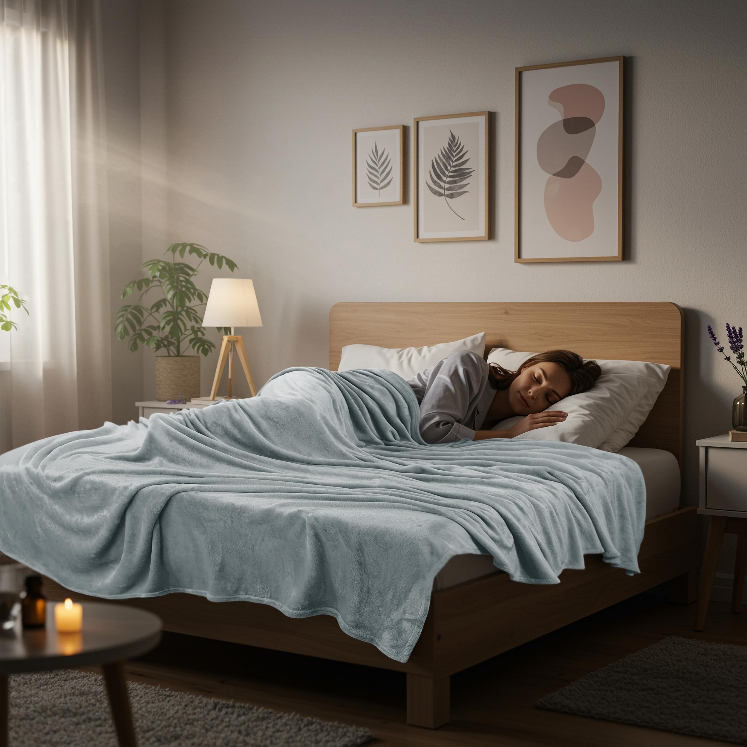 Utopia Bedding fleece blanket ash grey 90x84 ready for travel, camping, or chilly evenings.