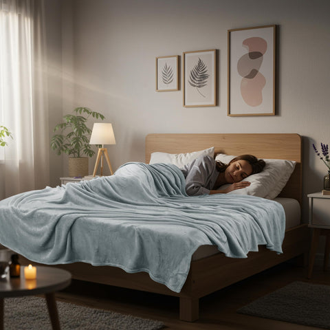 Utopia Bedding fleece blanket ash grey 90x84 ready for travel, camping, or chilly evenings.
