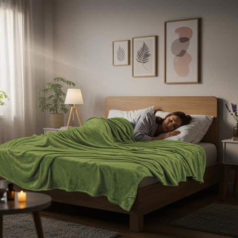 Utopia Bedding olive fleece blanket care instructions for easy washing