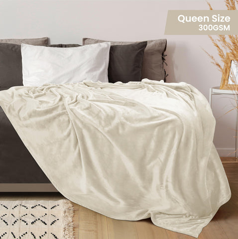 Utopia Bedding fleece blanket queen close-up fabric shows soft microfiber texture.