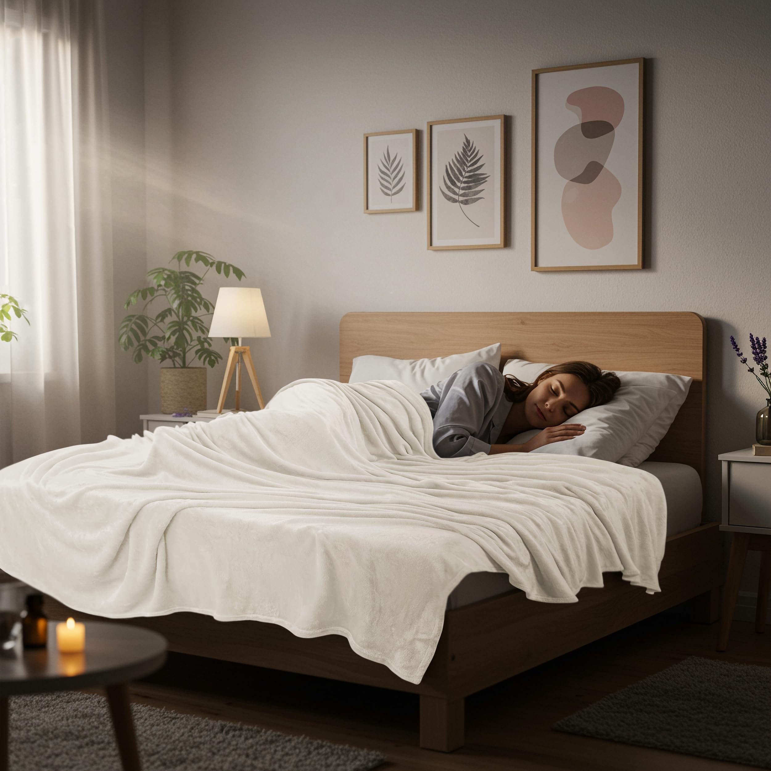 Utopia Bedding fleece blanket queen in a dorm room setup for study comfort.