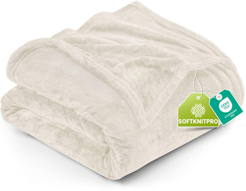 Utopia Bedding fleece blanket queen-size folded for plush warmth.