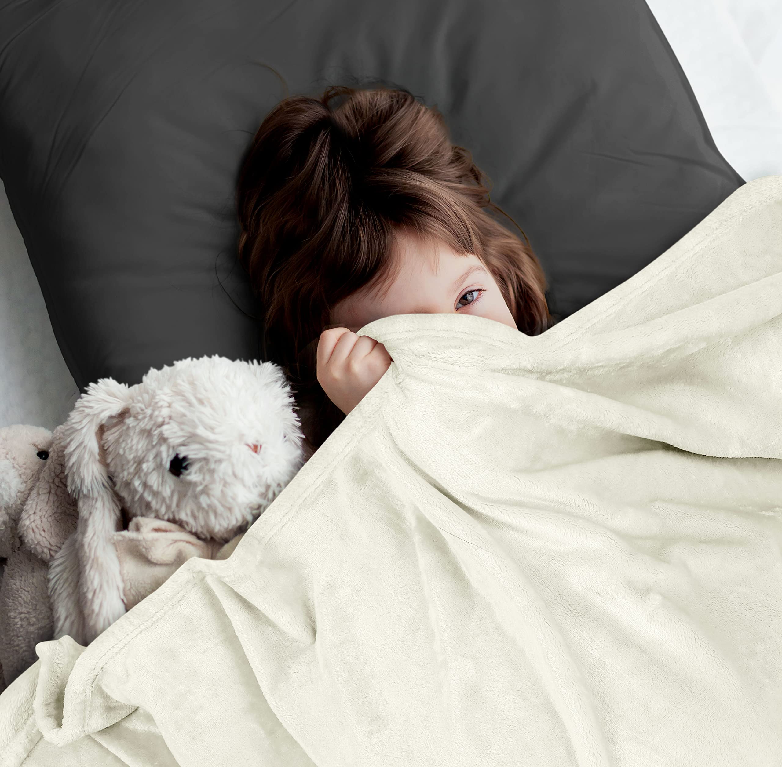 Utopia Bedding fleece blanket ivory packaged as a thoughtful gift.