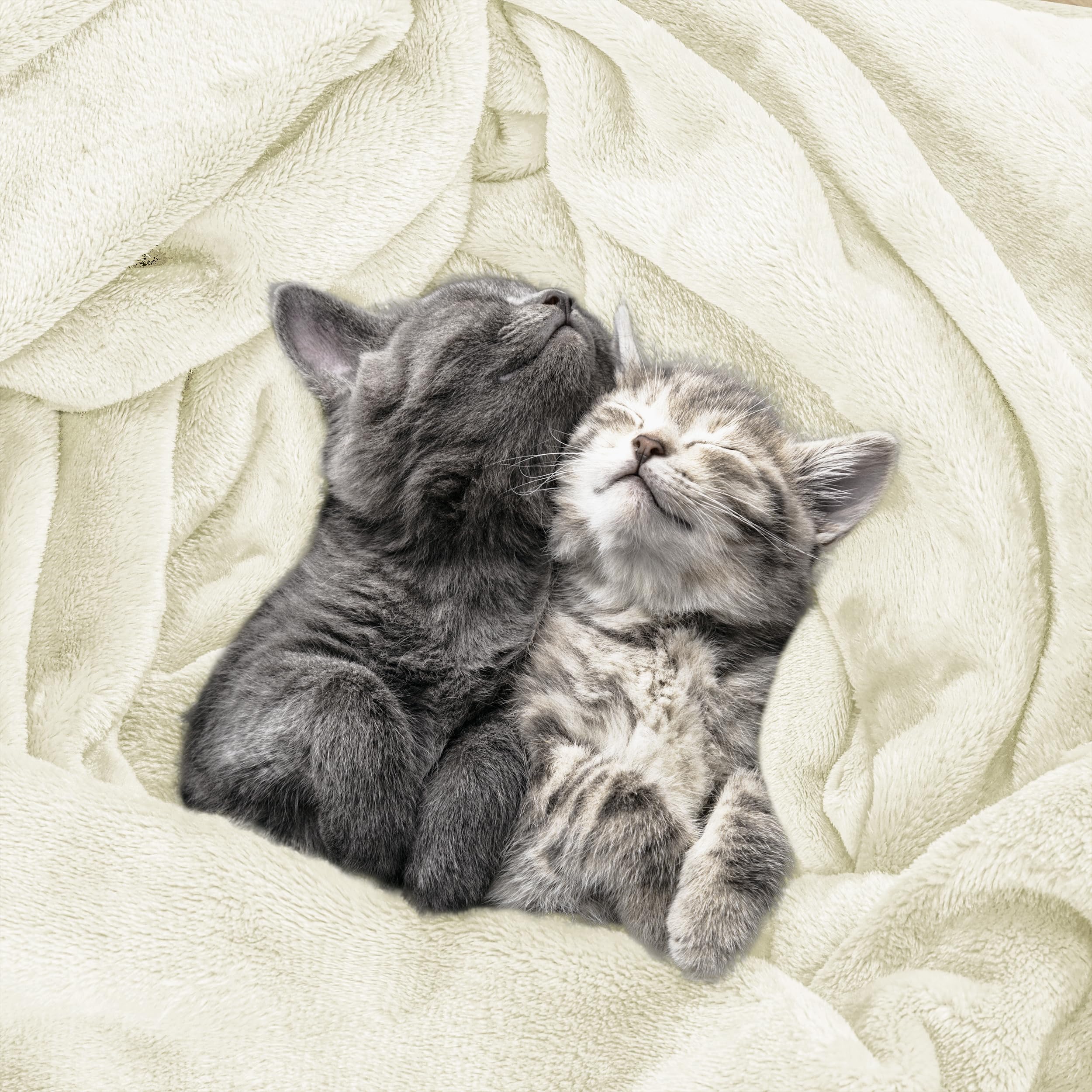 Utopia Bedding fleece blanket ivory stitching detail demonstrates quality construction.