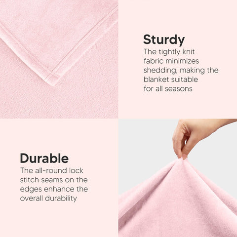 Utopia Bedding pink fleece blanket in camping setup, portable warmth for outdoors.