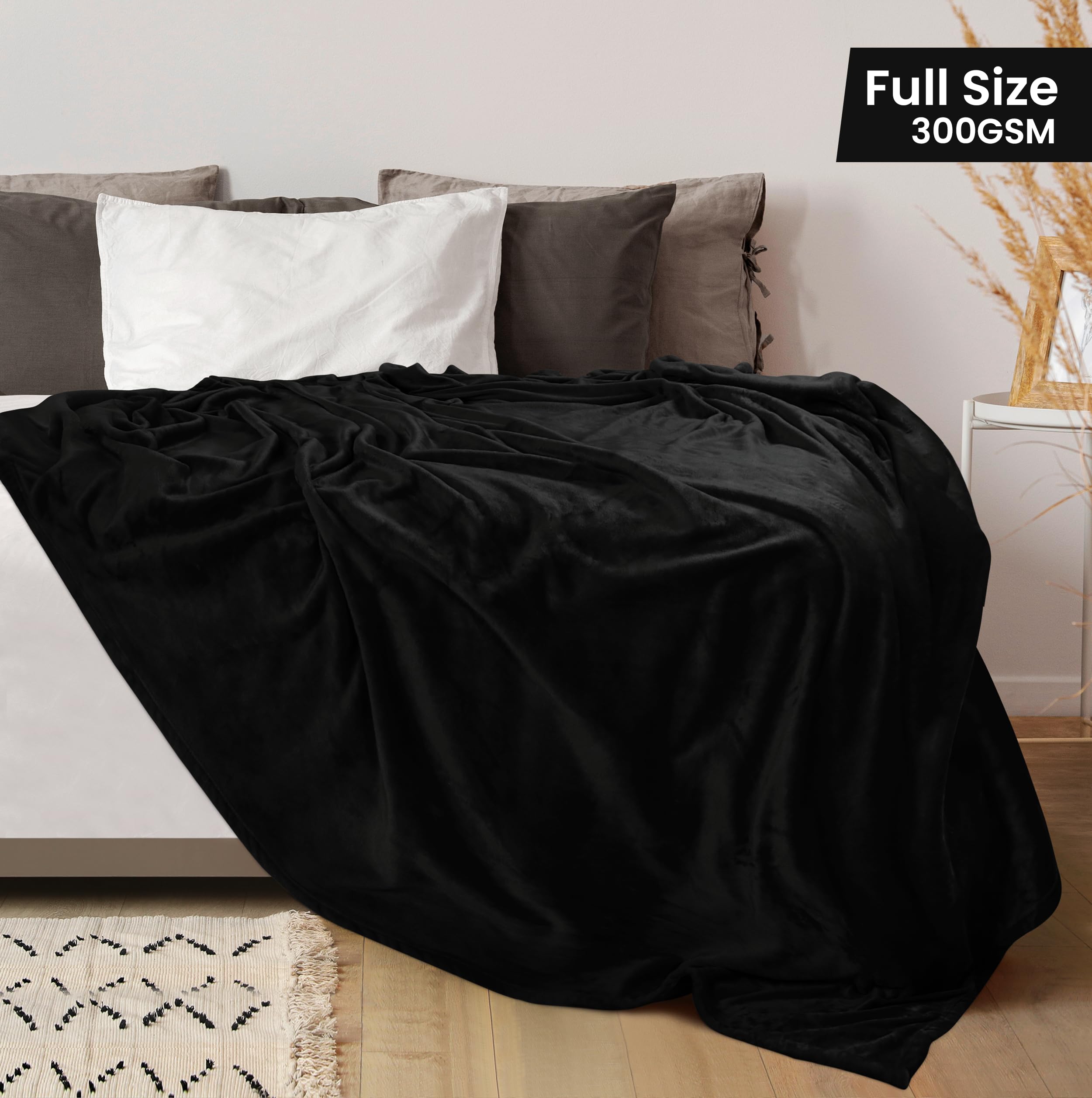 Utopia Bedding fleece blanket on sofa for cozy movie-night comfort