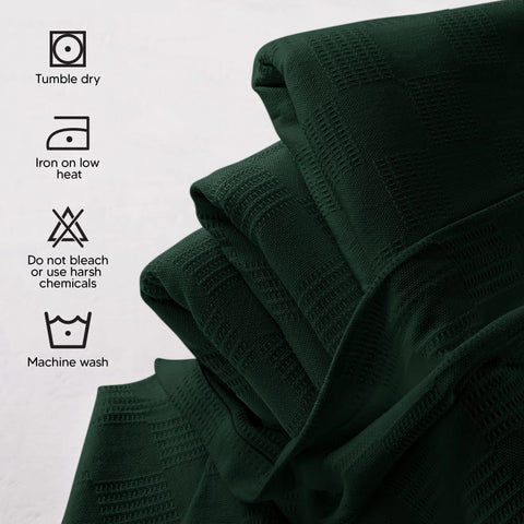 Utopia Bedding forest green bedroom décor with the blanket displayed