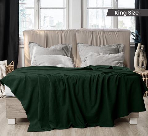 Utopia Bedding forest green blanket on bed for year-round comfort