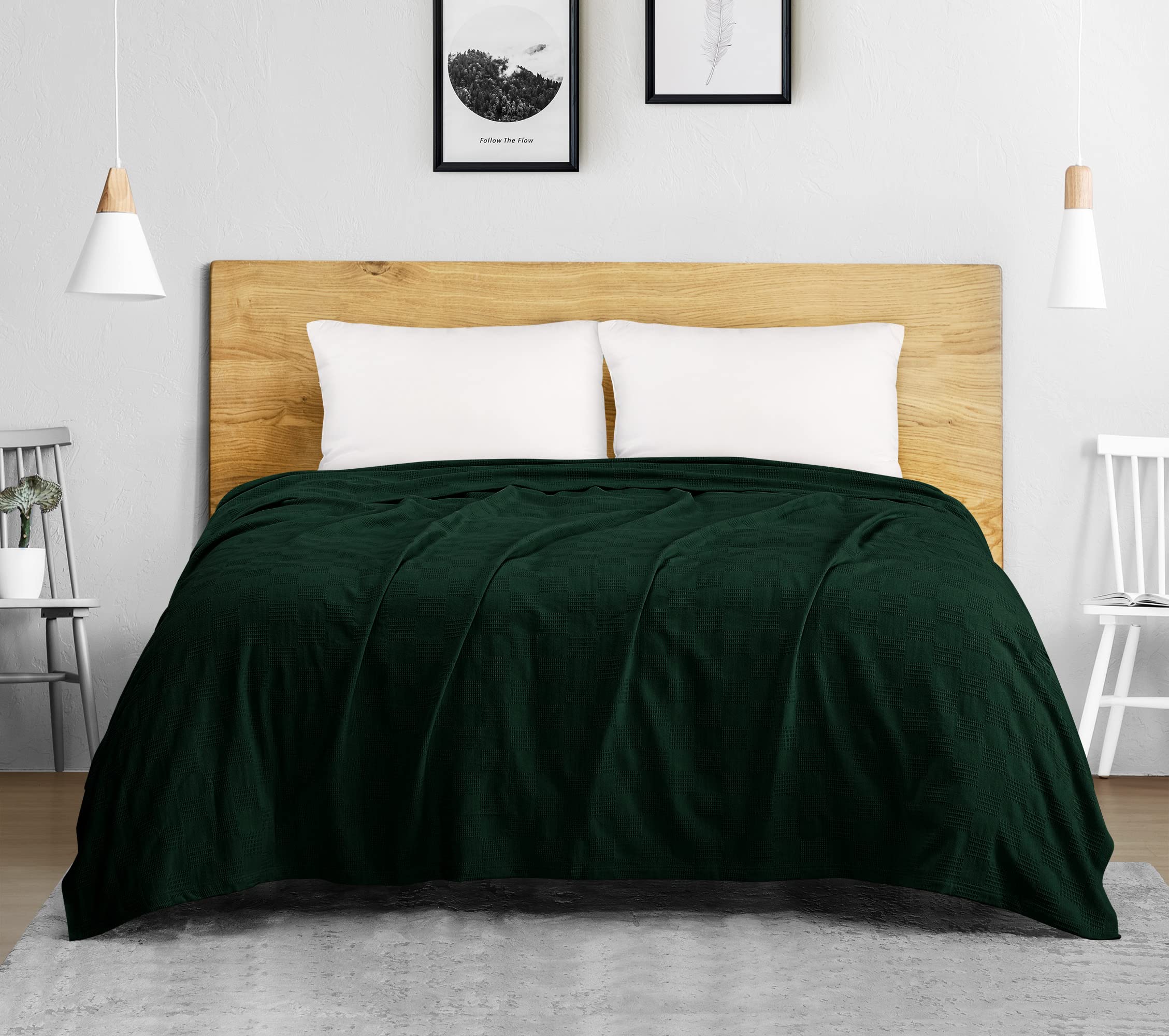 Utopia Bedding forest green blanket on bed highlighting soft texture