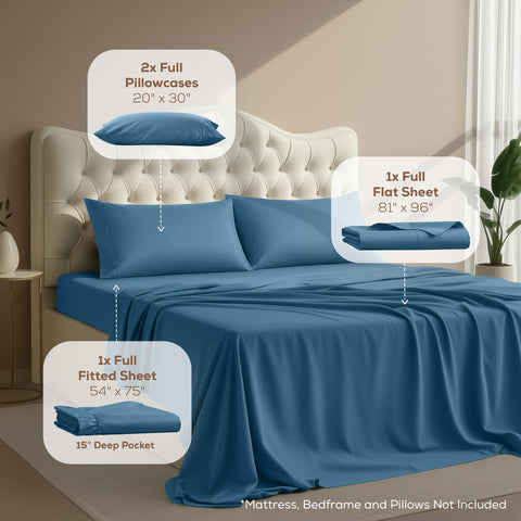 Utopia Bedding full sheet set fitted sheet dusk blue with deep pocket