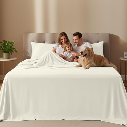 Utopia Bedding flat sheet spread over the mattress offering generous coverage.