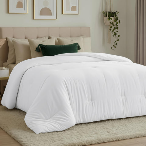 Utopia Bedding full-size comforter cover on bed with complete 82 x 86 inch coverage.