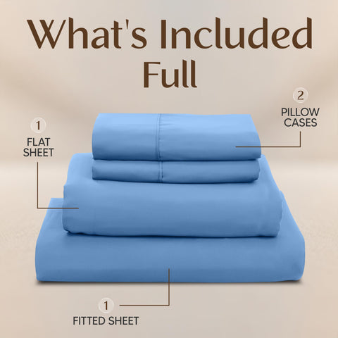 Utopia Bedding pillowcases in Dutch Blue to complete the sheet set.