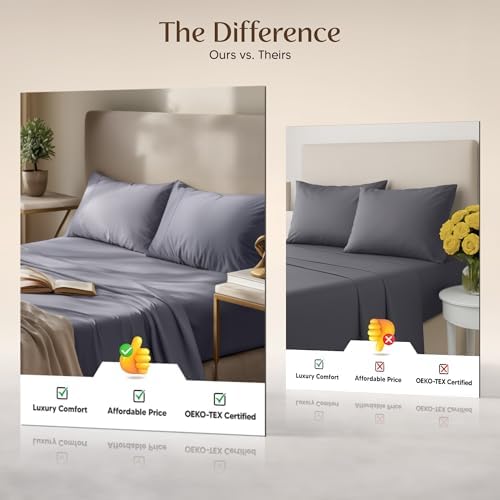 Utopia Bedding grey color coordinates with modern decor for a calm bedroom