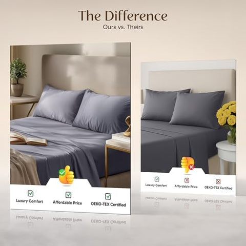 Utopia Bedding grey color coordinates with modern decor for a calm bedroom