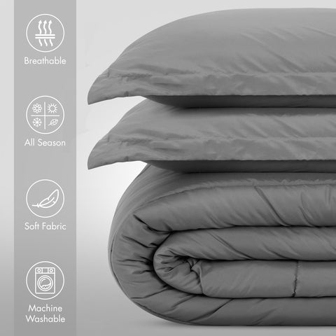 Two pillow shams included with the Utopia Bedding grey kids comforter set