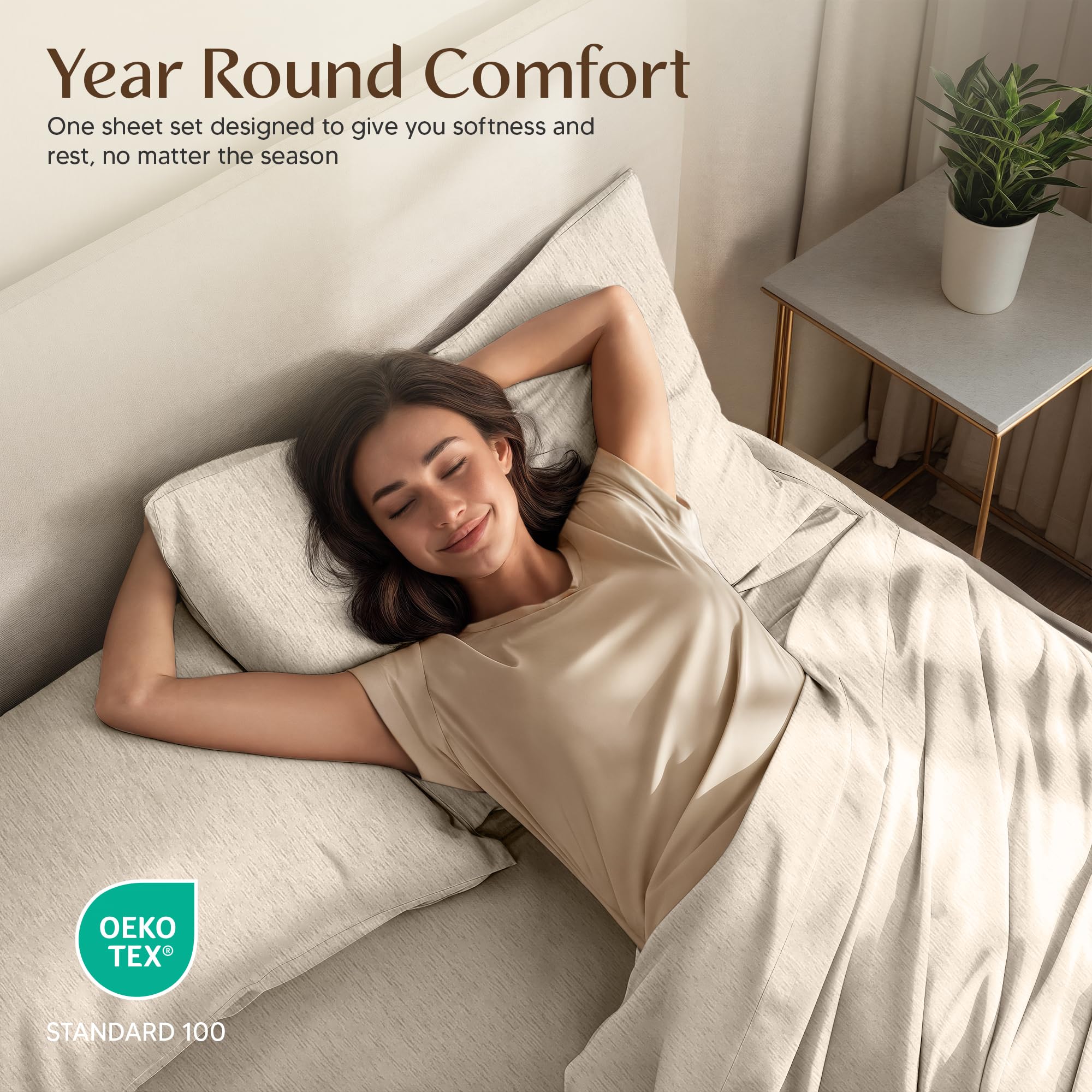 Heather beige color swatch from Utopia Bedding for versatile decor
