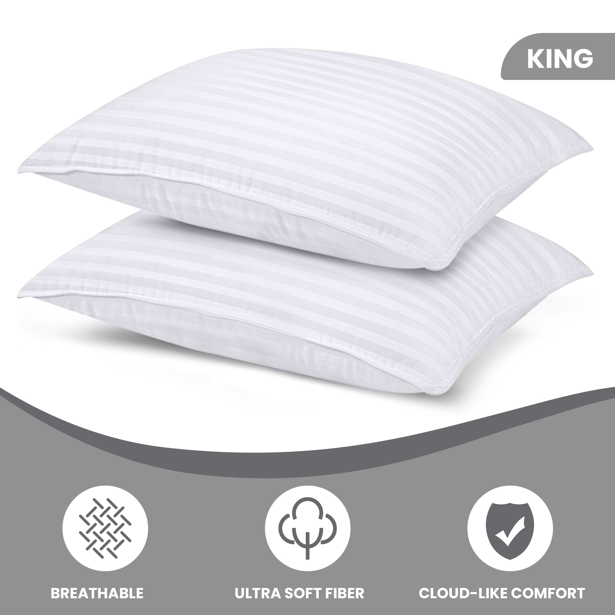 Utopia Bedding hollow fiber pillows contour to your head and shoulders for comfort.