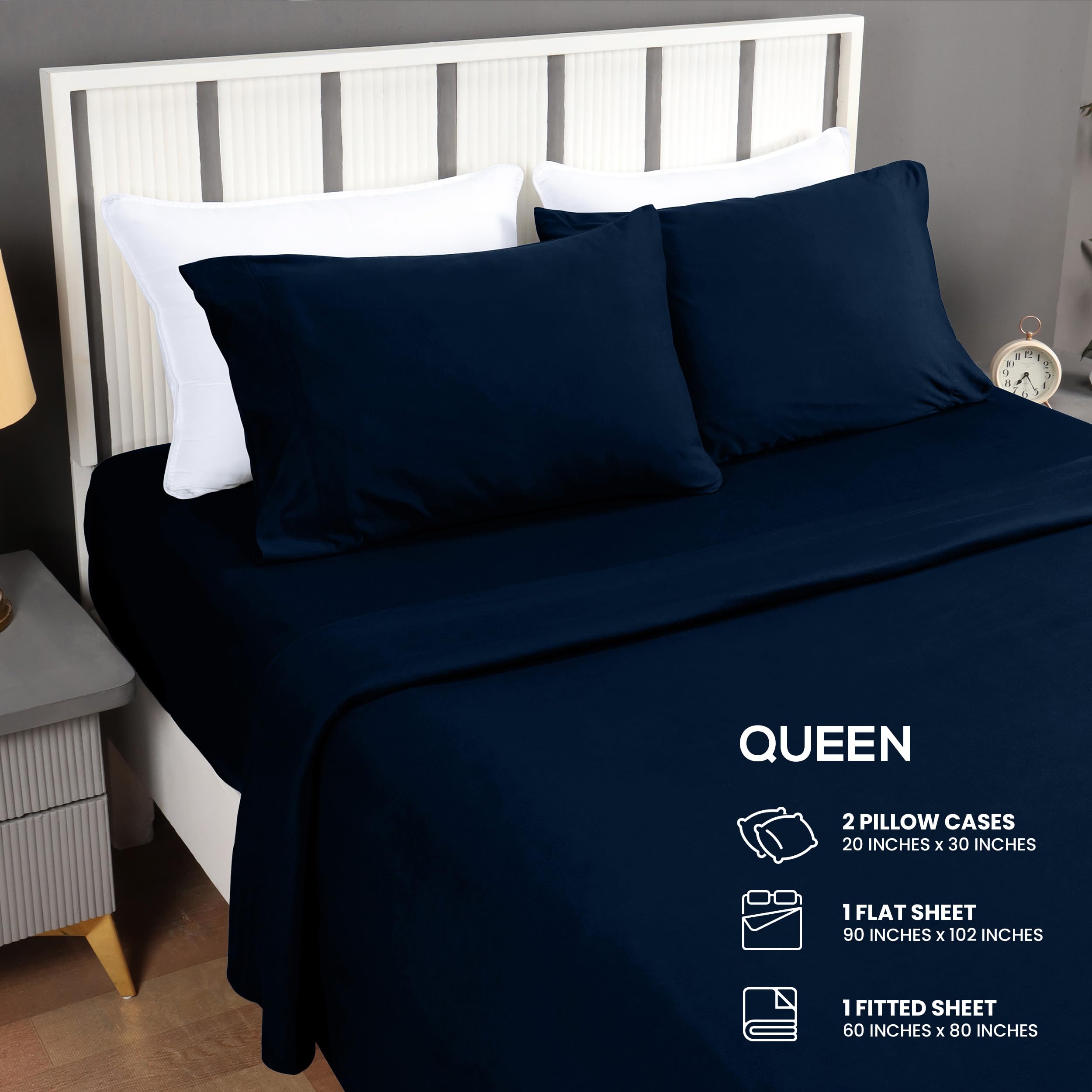 Utopia Bedding flat sheet 90x102 provides smooth, generous coverage for the bed.