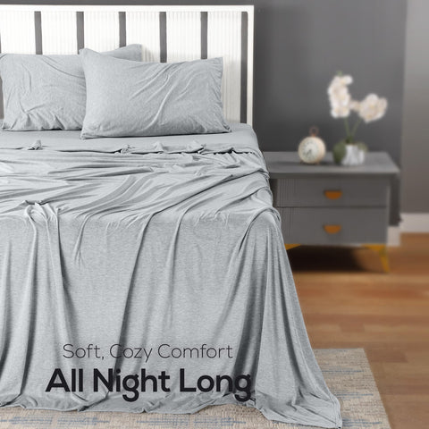 Utopia Bedding-jersey-sheets-stretchy-fit highlights snug, tee-like stretch for a secure sleep.