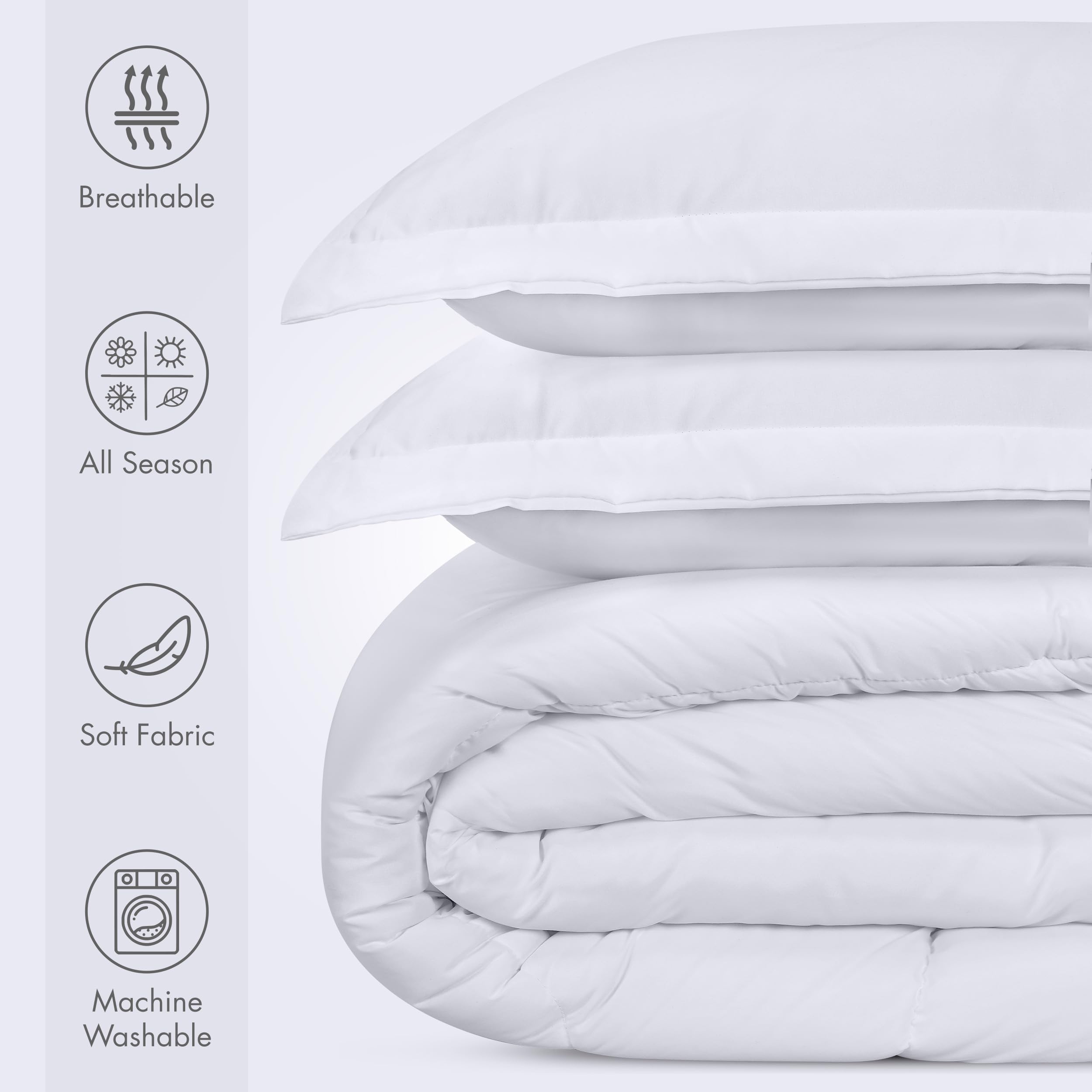 Utopia Bedding kids comforter folded packaging showing easy care