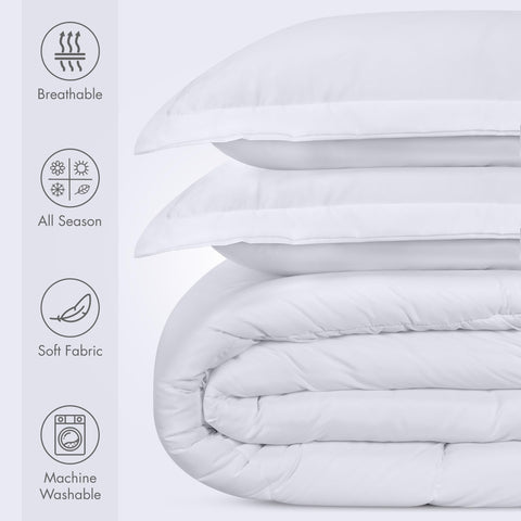 Utopia Bedding kids comforter folded packaging showing easy care