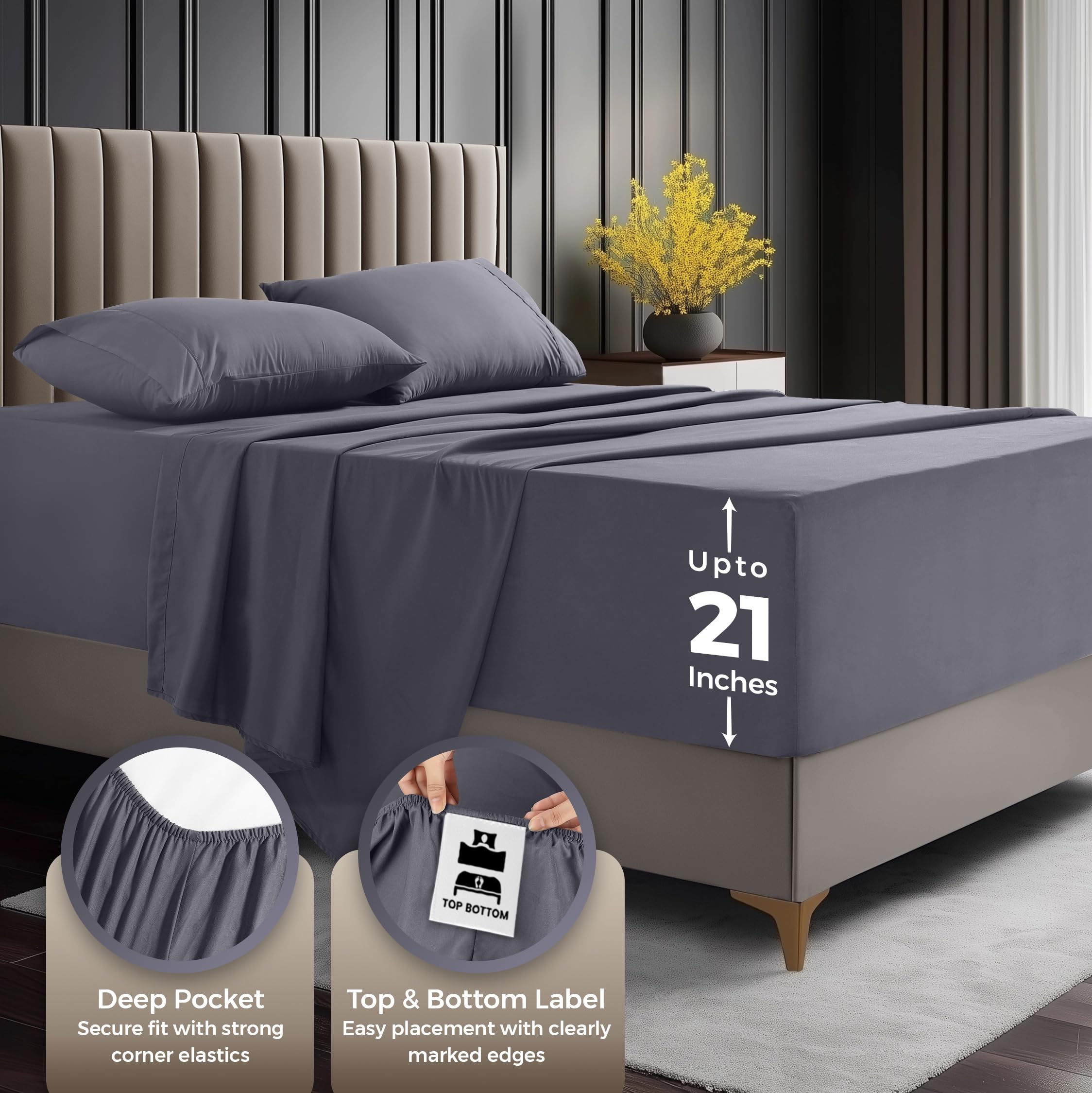 Utopia Bedding brushed microfiber fabric delivers soft, breathable year round comfort.