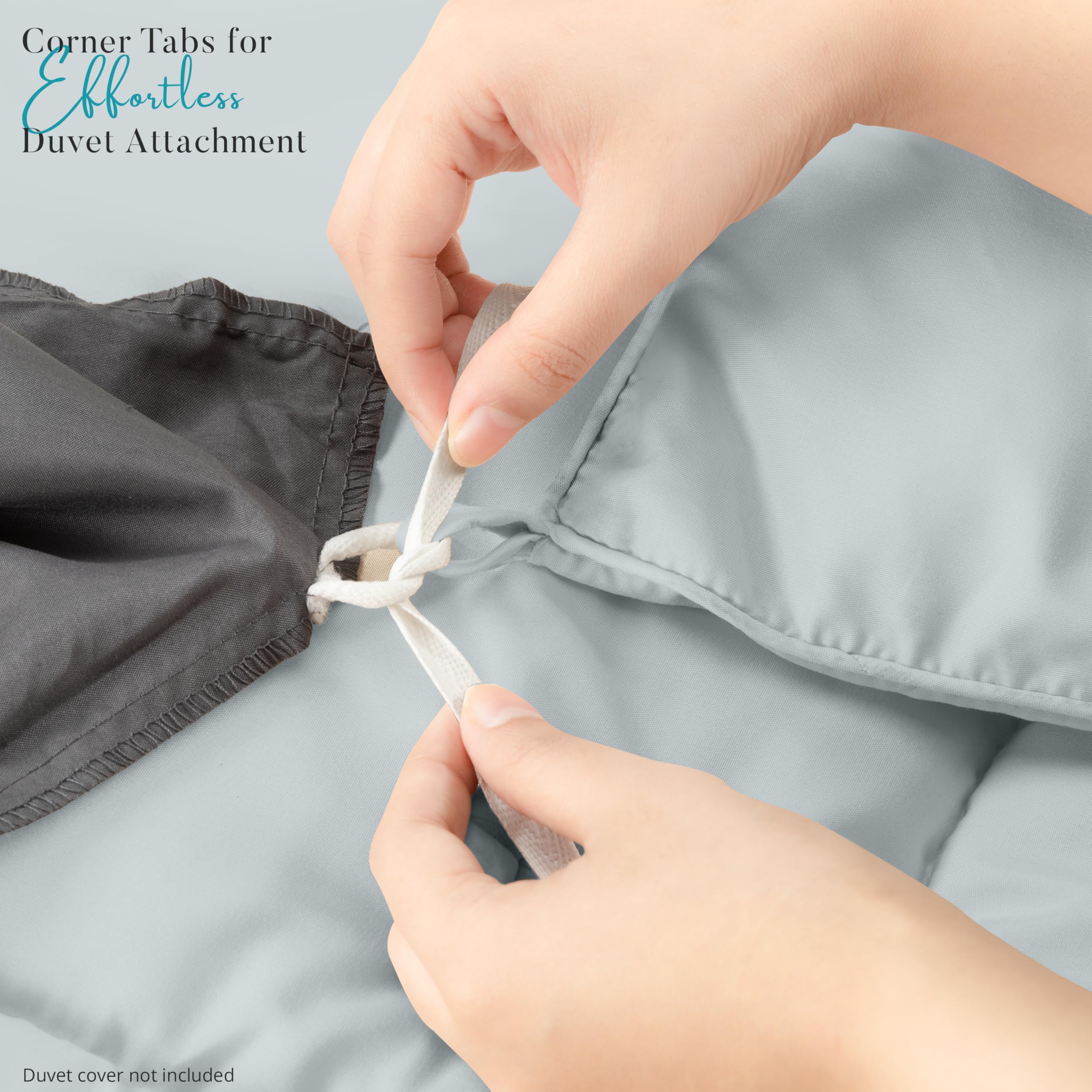 Utopia Bedding king comforter insert duvet-attachment tabs simplify cover changes.