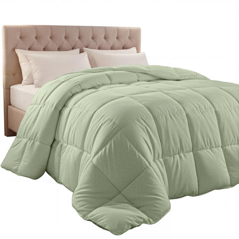 Utopia Bedding king comforter insert in sage green with box-stitch for even loft