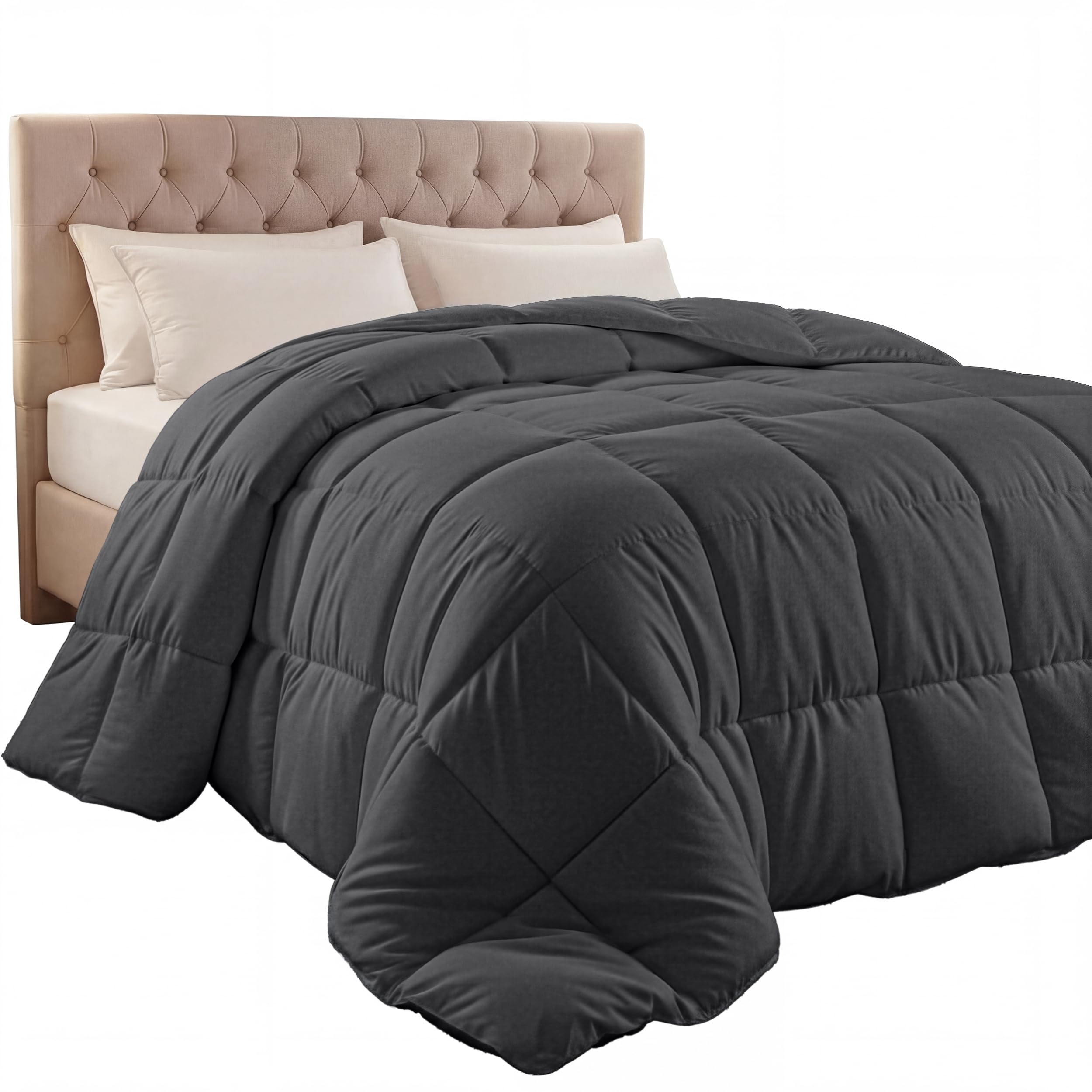 Utopia Bedding king comforter insert with box stitch for even loft.