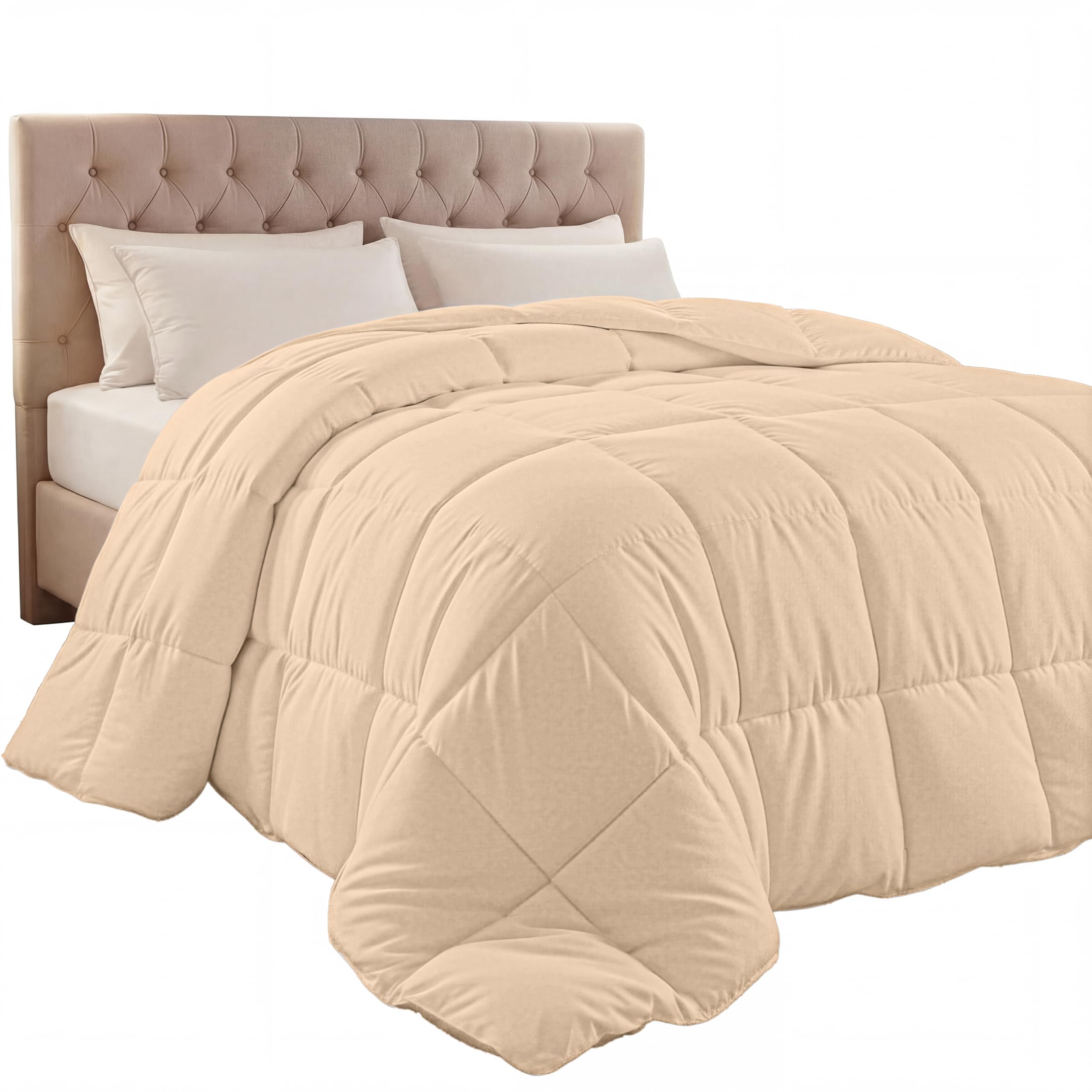 Utopia Bedding King Comforter Insert fits a king bed with lasting loft for all-season comfort.