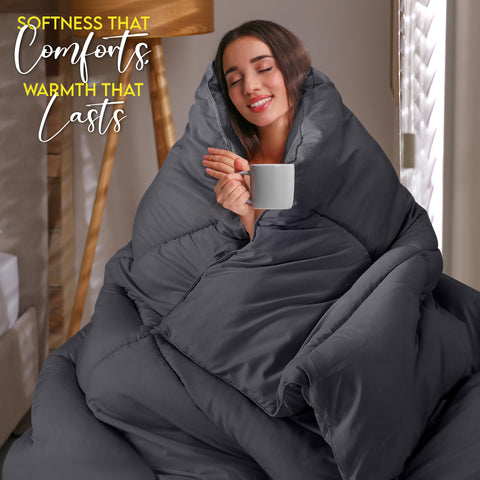 Utopia Bedding king comforter with piped edges for a neat finish.
