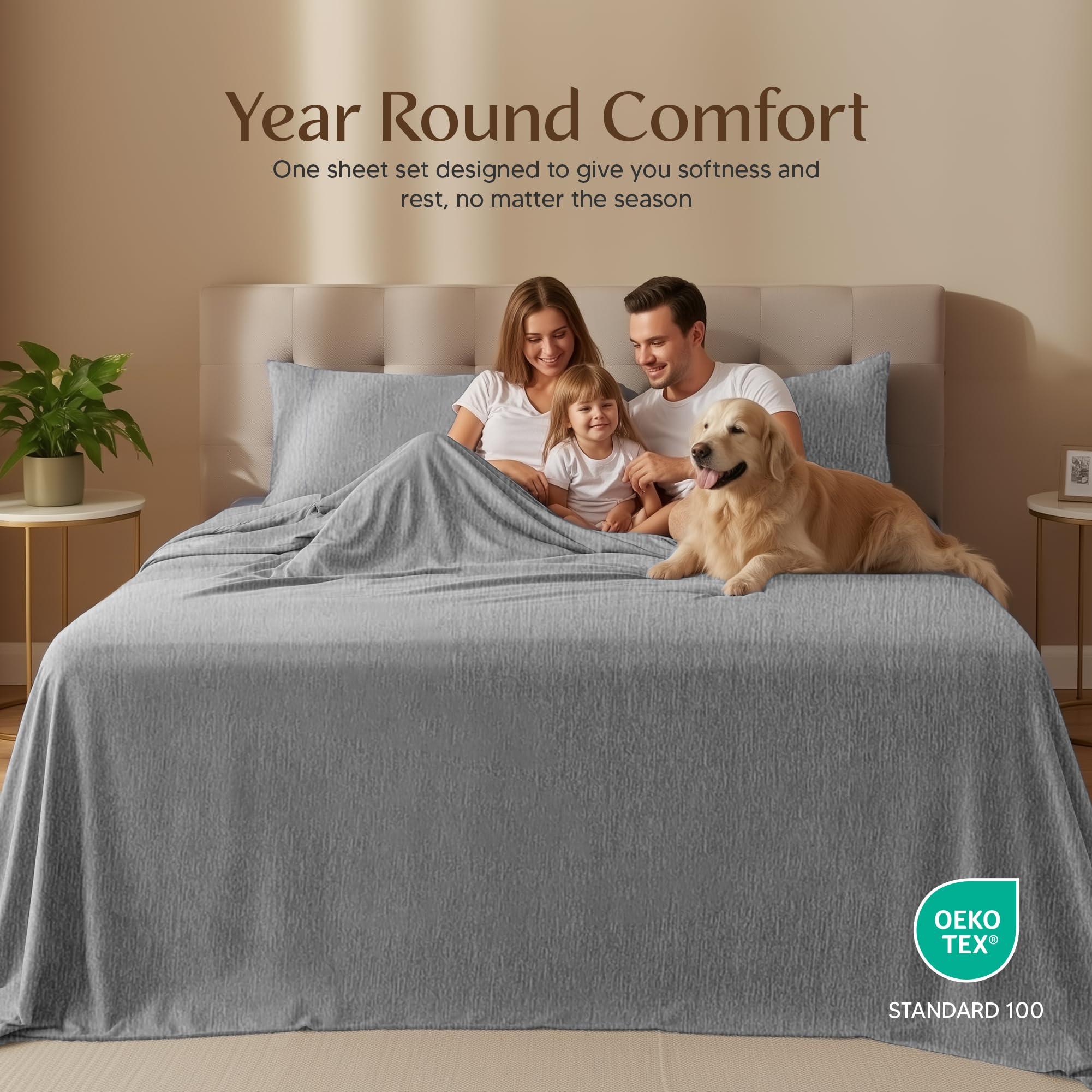 Utopia Bedding king fitted sheet with 15-inch deep pocket for a secure, snug fit.