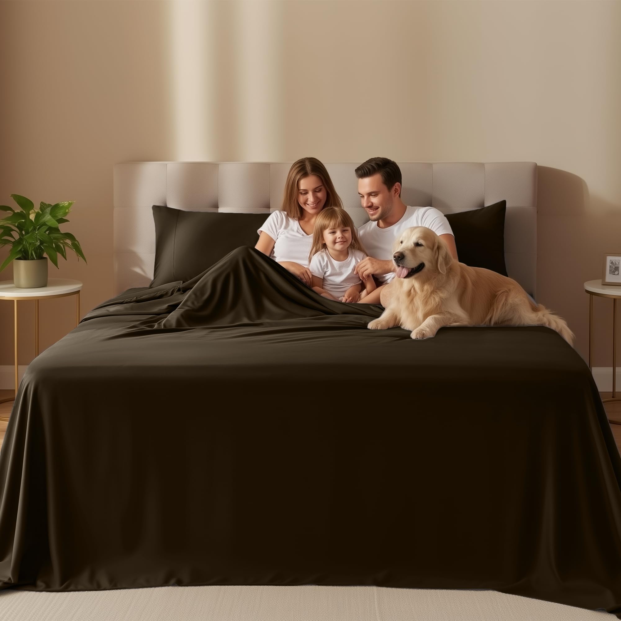 Utopia Bedding king fitted sheet 78x80 with 15" deep pocket for a secure fit.