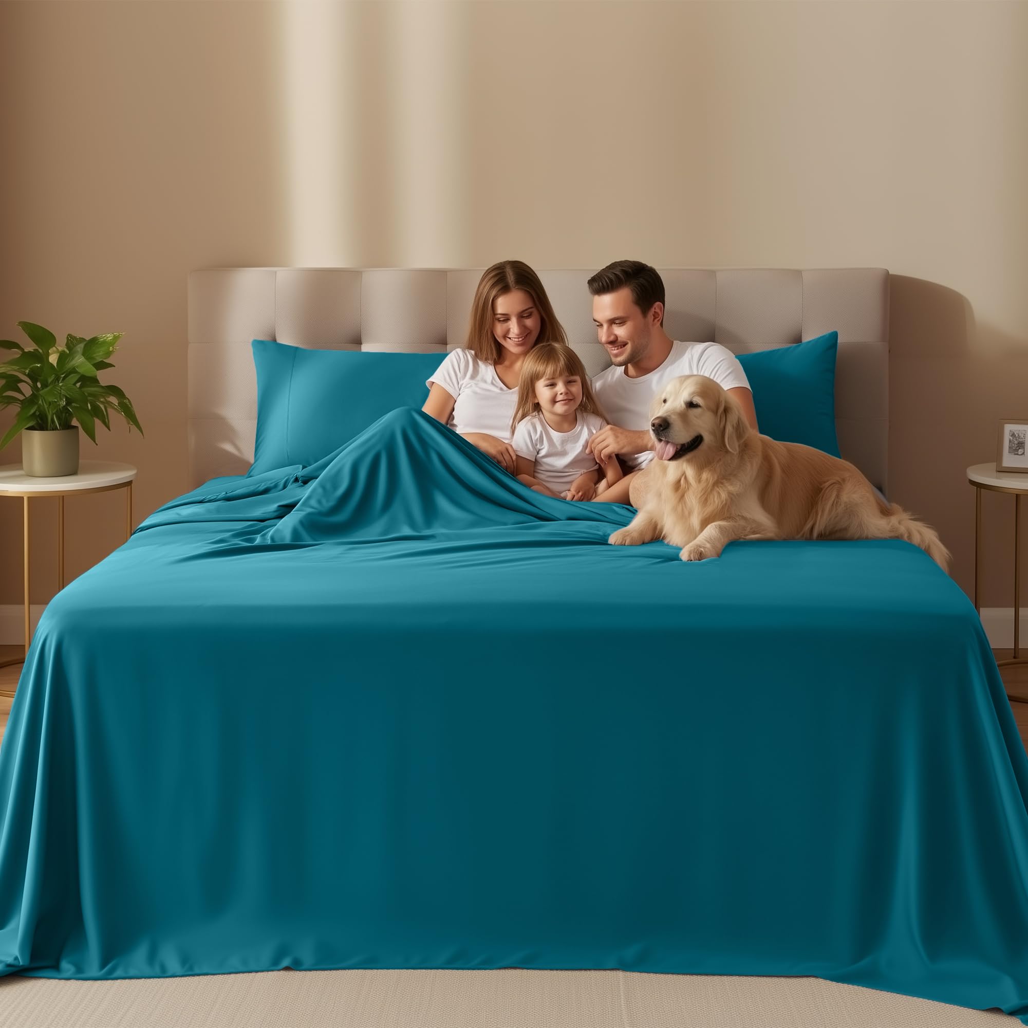 Utopia Bedding king fitted sheet with 15-inch pocket for secure, snug fit.