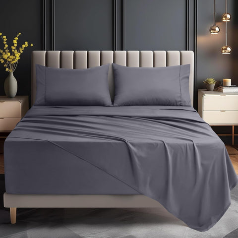 Utopia Bedding king fitted sheet 78 by 80 inches fits up to 21 inches with secure elastic.