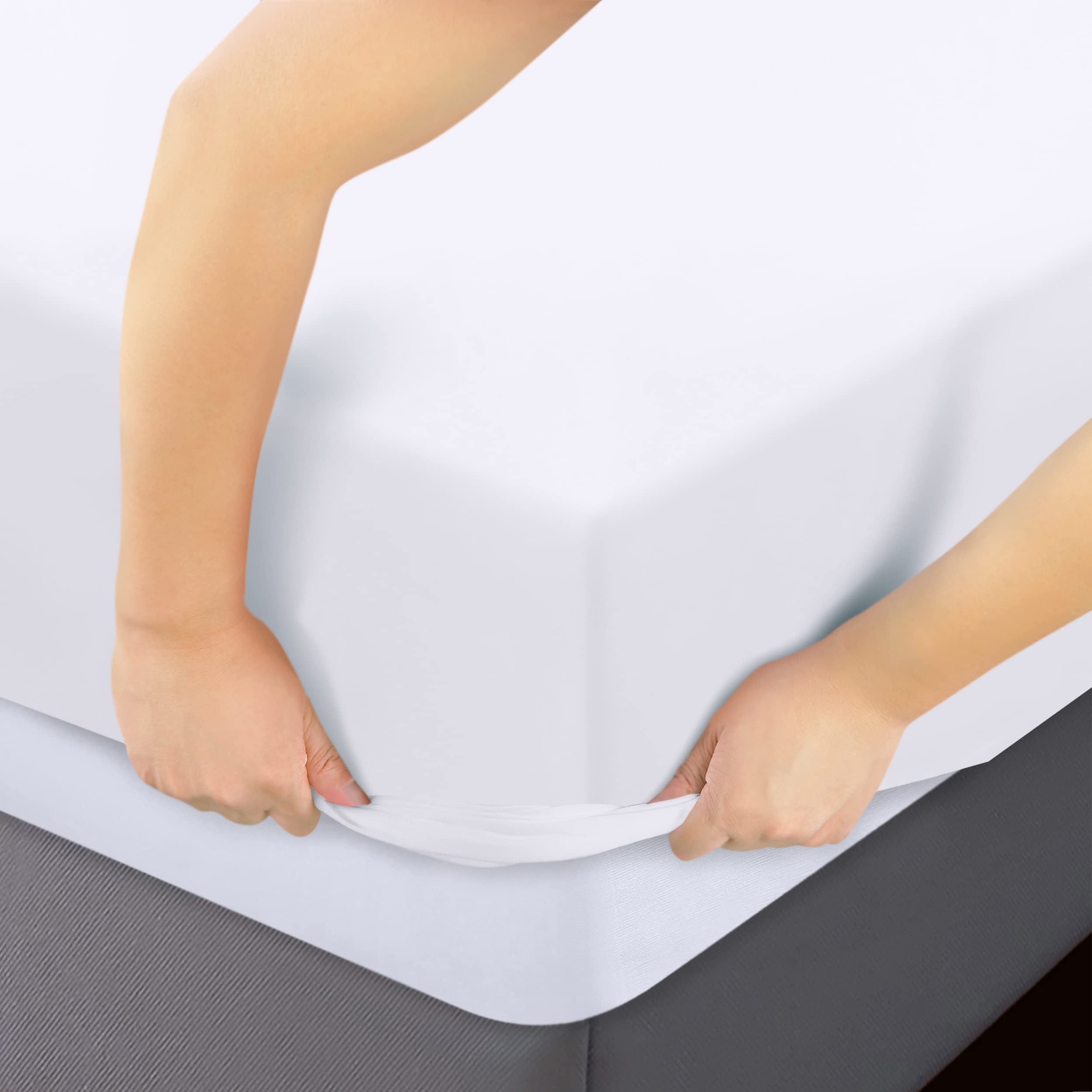 Utopia Bedding king fitted sheet deep-pocket 15-inch corner detail for secure fit.