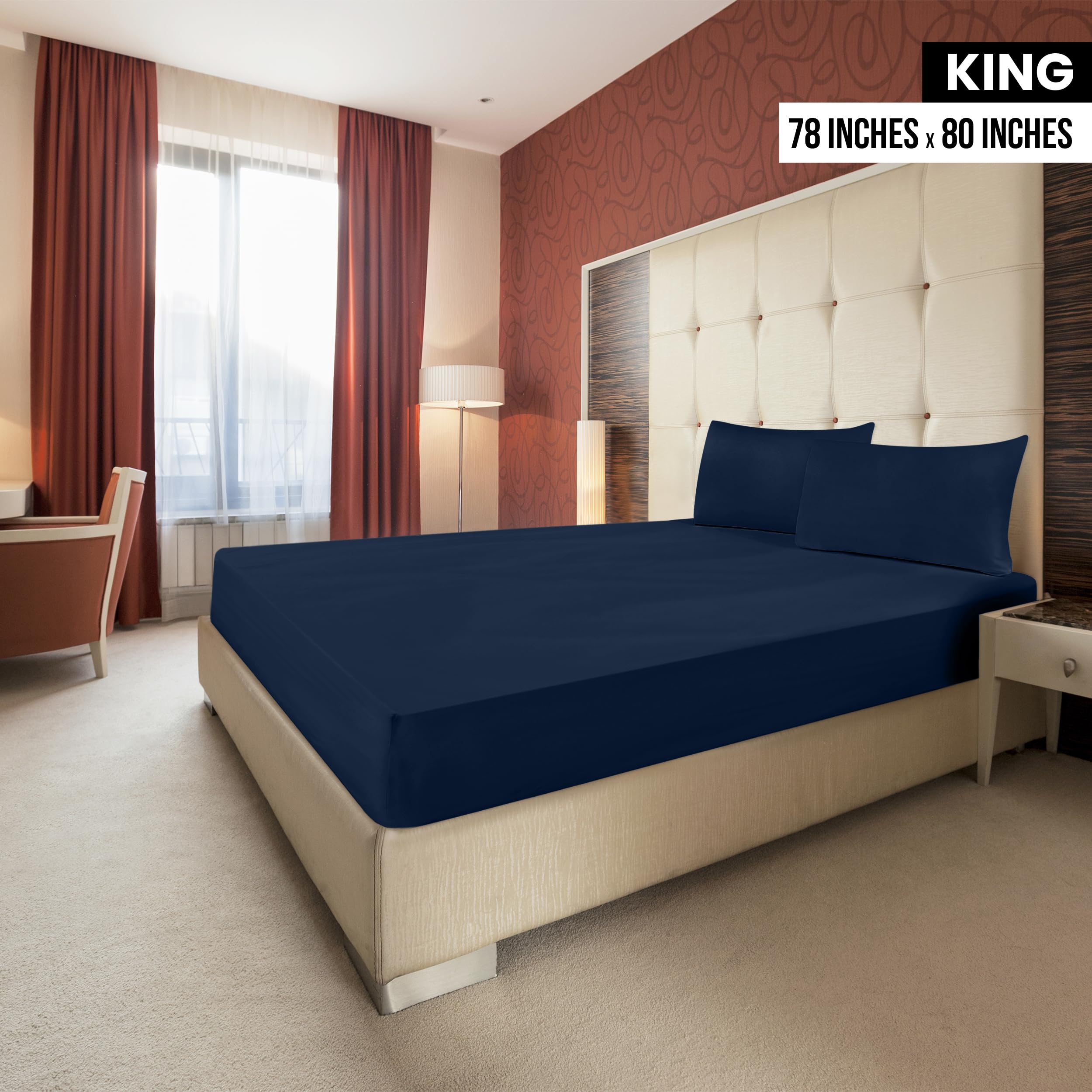 Utopia Bedding king fitted sheet deep-pocket 15 inches for oversized mattresses.