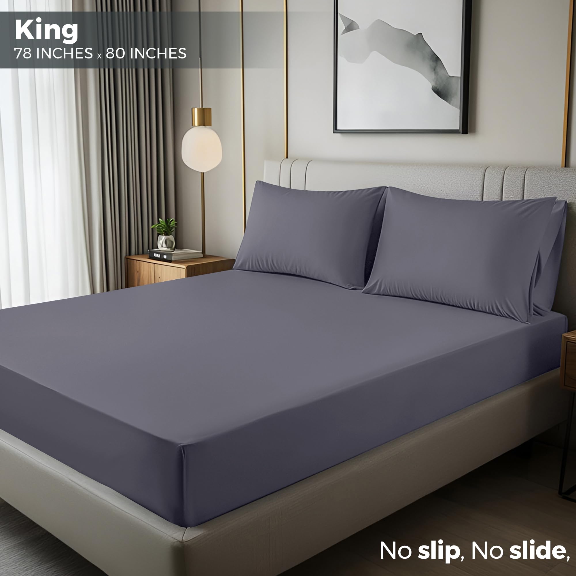 Utopia Bedding king fitted sheet with soft brushed microfiber for all-night comfort