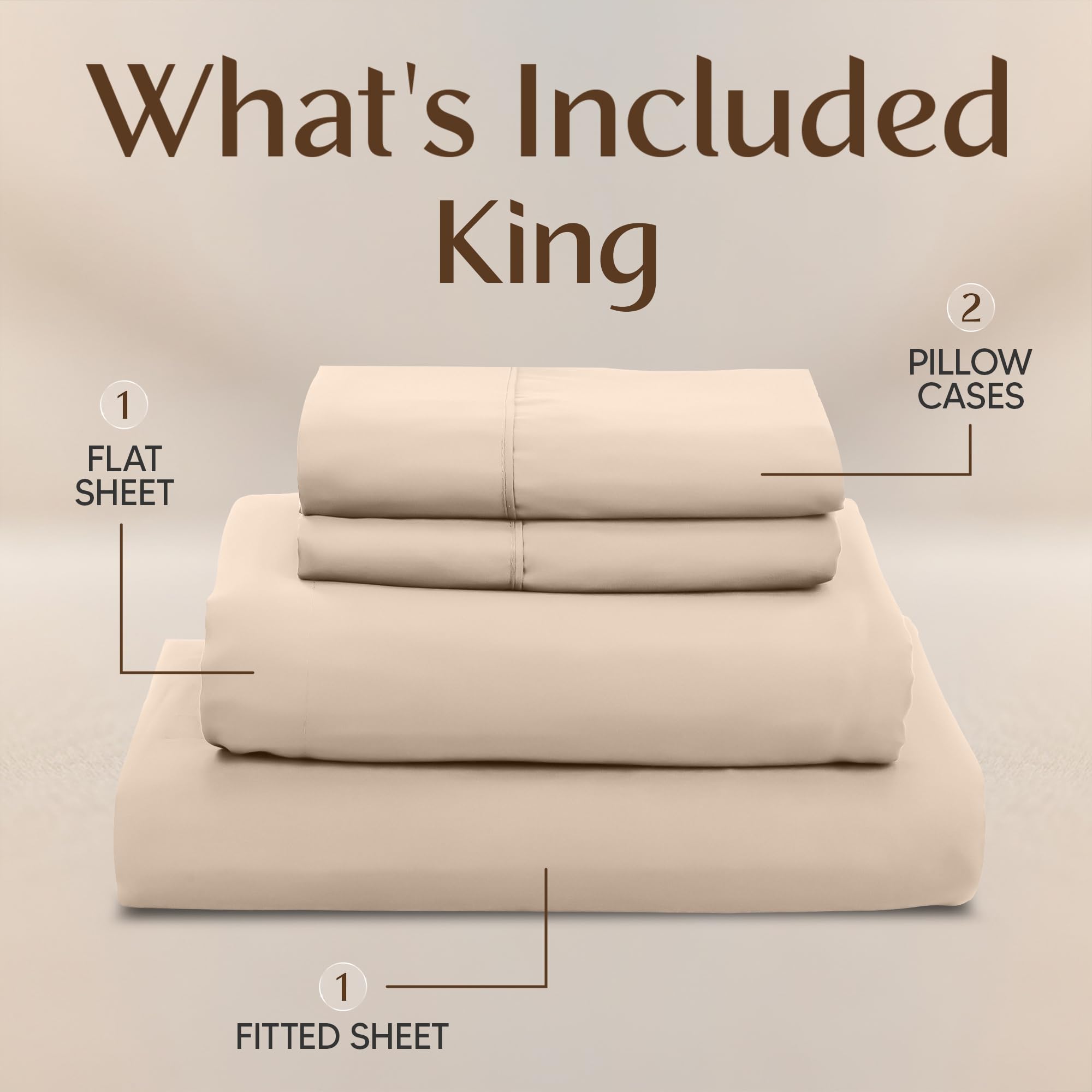 Utopia Bedding king flat sheet laid flat with generous 105 by 102 inches dimensions.