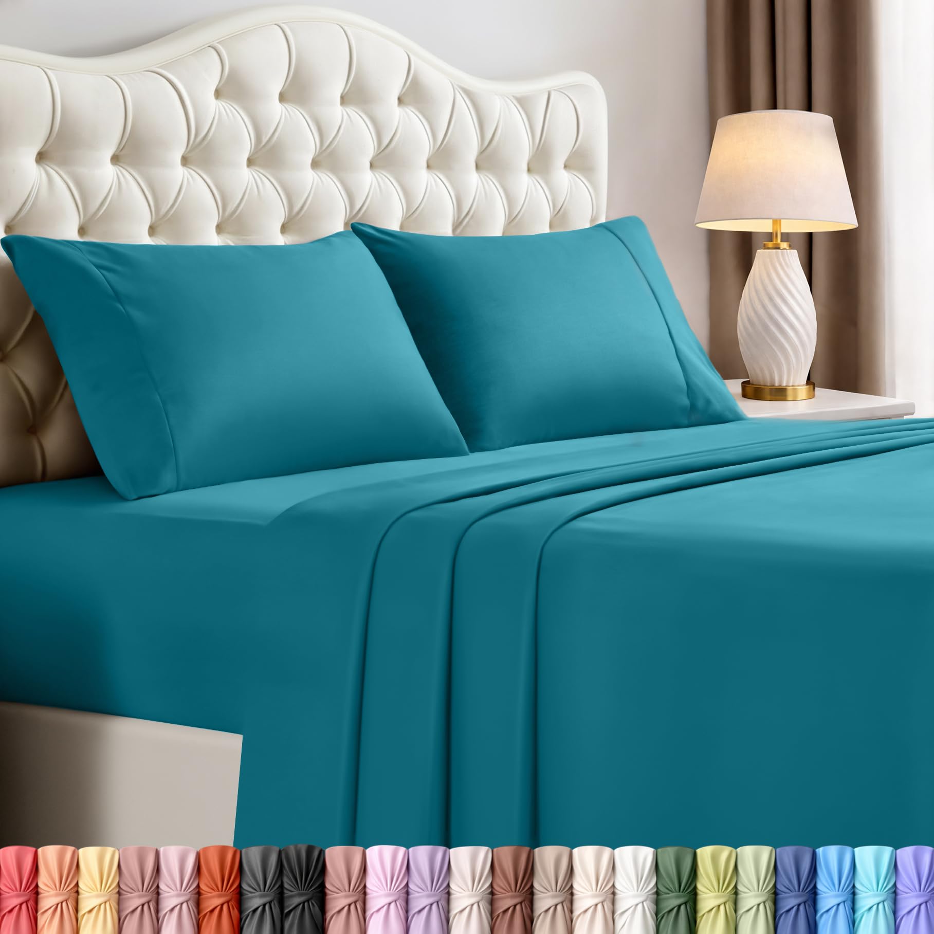 Utopia Bedding king flat sheet 105x102 for expansive coverage and smooth sleep surface.
