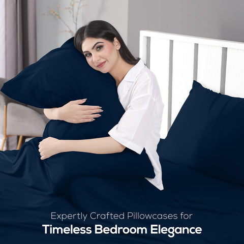Fabric color swatch highlighting navy shade from Utopia Bedding king set