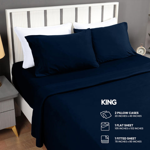 Utopia Bedding king jersey-knit flat sheet offers smooth coverage for restful nights
