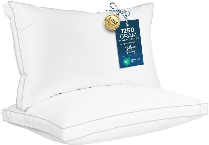Utopia Bedding king pillow set of 2 offers plush, balanced support.