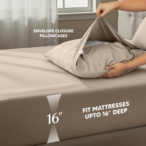 Utopia Bedding king pillowcases 20x40 spread over bed, highlighting soft microfiber finish.