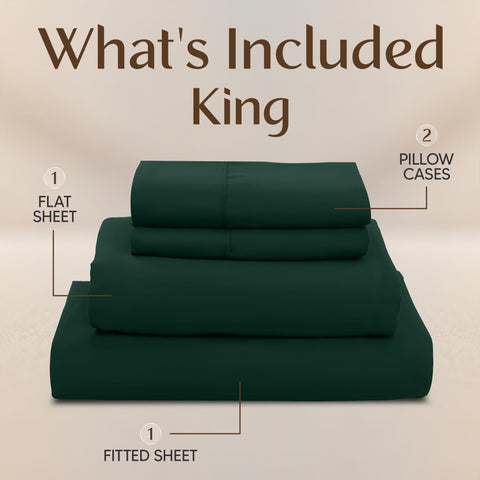 Utopia Bedding emerald green pillowcases, smooth microfiber for restful sleep.