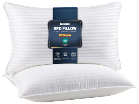Utopia Bedding king-size pillows provide plush neck support for a restful night.