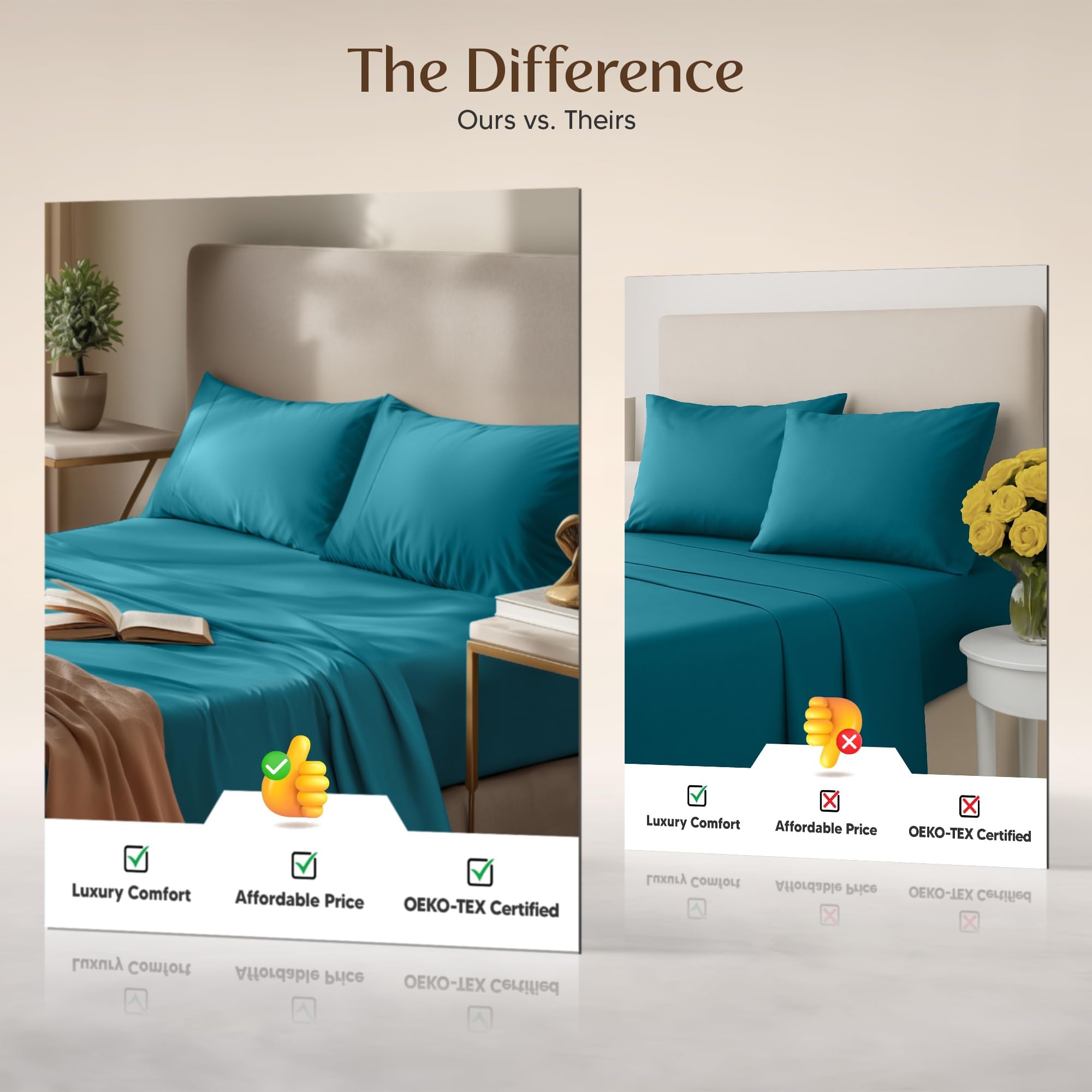 Utopia Bedding king sheet set displayed on a bed for a tidy, sleek look.
