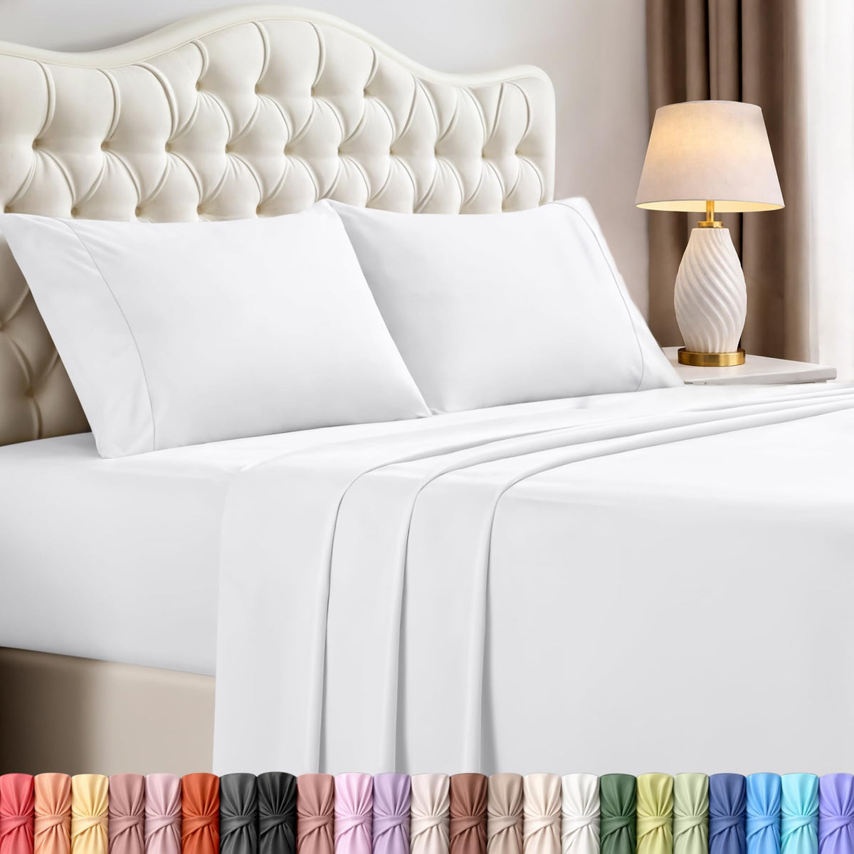 Utopia Bedding king sheet set 4-piece laid out for a clean, hotel-like look